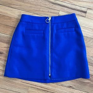 Express Royal Blue High Waisted Mini Skirt Size 4